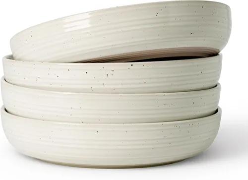 Vista 66 de famiware Milkyway - Juego de 4 cuencos para pasta, 33 onzas, hilo beige