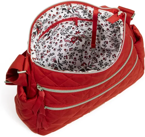 Vista 3 de Bolso tipo cartera de sarga con triple cremallera para mujer