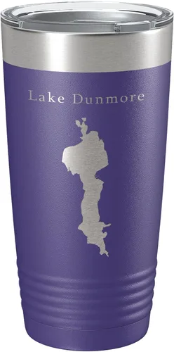 Vista 15 de Lake Dunmore Map Tumbler Travel Mug Insulated Laser Engraved Coffee Cup Vermont 20 oz Black