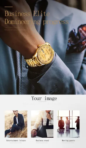 Vista 6 de OLEVS - Relojes de diamantes para hombres, relojes de vestir a prueba de agua, relojes analógicos de cuarzo de lujo con calendario de fecha y correa