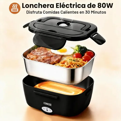 Vista 3 de Fiambrera eléctrica, calentador de alimentos portátil 1.5L para Negro