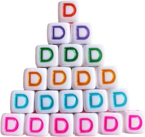 Vista 11 de Xeahung 200 cuentas de letras acrílicas cuadradas multicolor para hacer joyas, llaveros de bricolaje, collares, pulseras, decoraciones