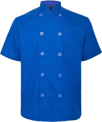 Vista 10 de TopTie - Bata de chef unisex de manga corta Negro