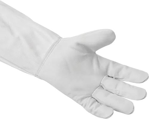 Vista 4 de Honey Keeper Guantes de apicultura - Piel de cabra con manga de lona y puño elástico