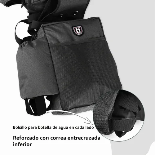 Vista 3 de Harrison Howard Equestrian Western Saddle Bag Nylon Botella de agua/engranaje Portador Conveniente Saddle Bag Negro