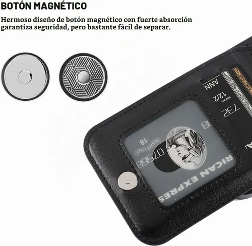 Vista 7 de KIHUWEY Compatible con iPhone 15 Funda Cartera con Soporte para Tarjeta de Crédito, Tapa de Cuero Premium con Cierre Magnético y Función Atril