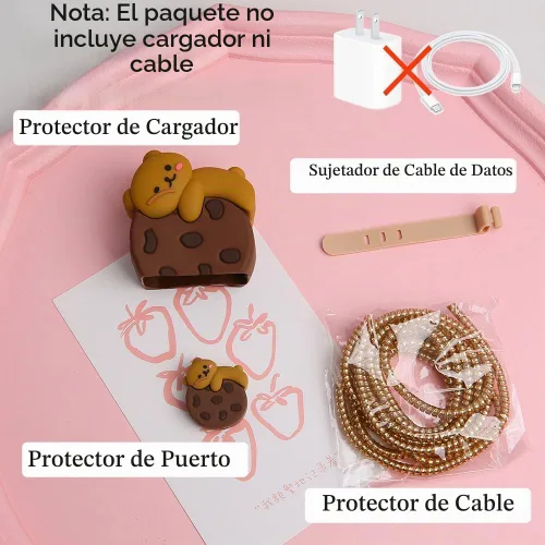 Vista 2 de Funda de Cargador Compatible con iPhone Adaptador de Corriente USB-C de 20W Cargador Diseño de Dibujos Animados Lindo en 3D Funda de Cargador