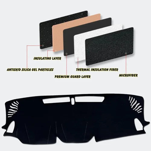 Vista 4 de Tapete antideslizante para tablero de instrumentos compatible con Subaru Impreza 2024 Protector solar (borde negro)