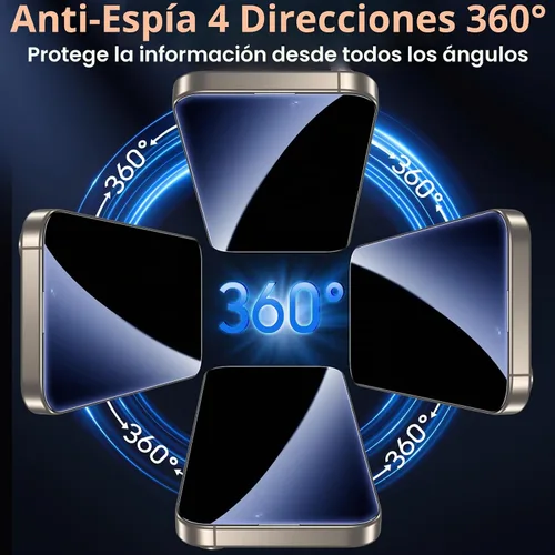 Vista 2 de UniqueMe Protector de pantalla de privacidad de 360° para iPhone 15 Pro Max