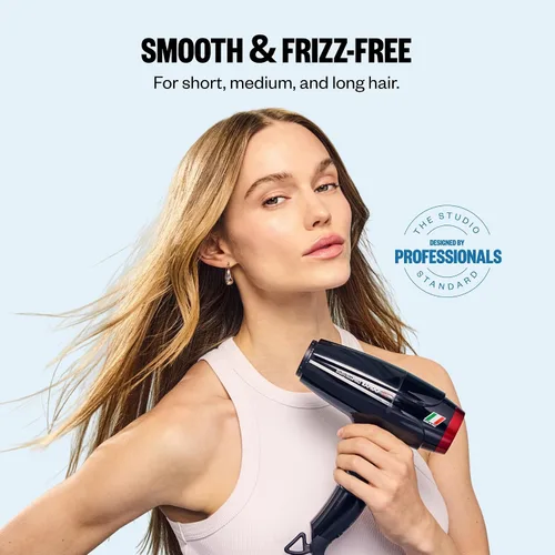 Vista 2 de Secador de pelo de alta velocidad BaBylissPRO 2000W Brushless Motor for All Hair Types, Engineered Airflow for Frizz-Free Results, Black, BRAP2