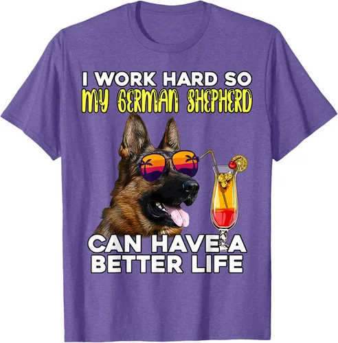 Vista 8 de Camiseta I Work Hard So My German Shepherd Can Have A Better Life Negro