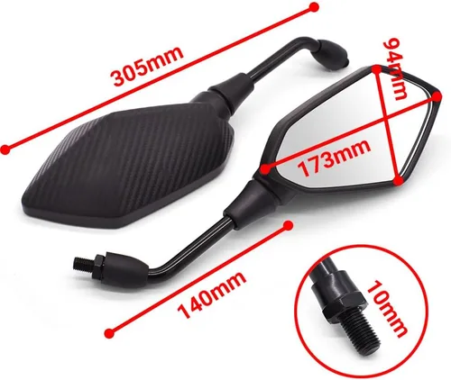 Vista 7 de KaftKO Espejos de motocicleta, para Y-AMAHA TDM-900 850 mt125 mt03 mt01 mt-125 03 01 xt660 1 par de espejos retrovisores de motocicleta 0.394 in