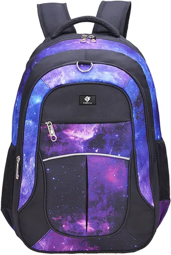 Vista 8 de Fenrici - Mochila para niños y niñas de 18 pulgadas, resistente con 10 compartimentos