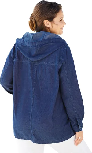 Vista 3 de Woman Within Chaqueta ligera con capucha para mujer, talla grande, Multi