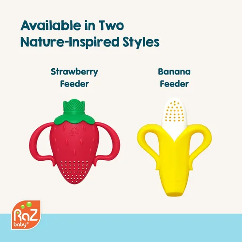 Vista 8 de RaZbaby Fruitique - Alimentador de frutas de una pieza para bebé, apertura más grande para rellenar y cabe más fruta fresca/congelada para aliviar