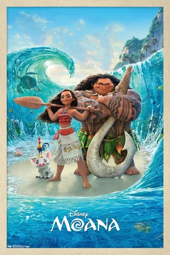 Vista 17 de Trends International Disney Moana - Póster de pared con suelo oceánico, 22.4 pulgadas de largo x 14.7 pulgadas, versión enmarcada en madera
