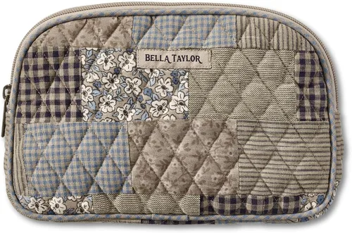 Vista 6 de Bella Taylor Bolsa de maquillaje de algodón acolchada grande para mujeres, bolsa de cosméticos de viaje