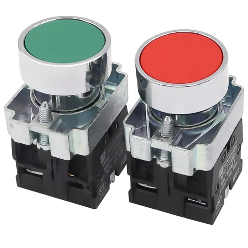 Vista 15 de mxuteuk 2pcs 1 NO 0.866 in Interruptor de botón momentáneo SPST Negro 660V 10A HB2-BA21-HH