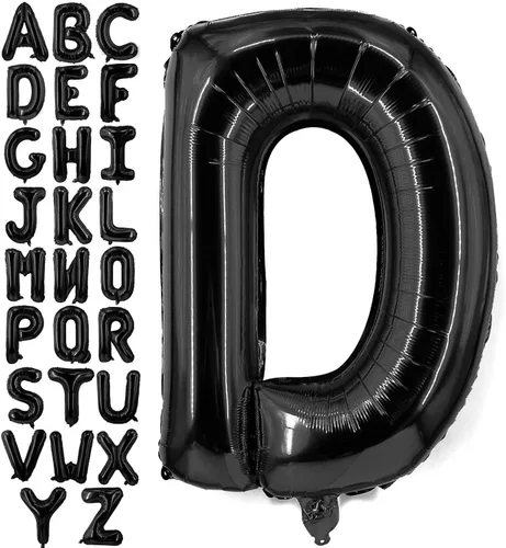 Vista 10 de Lovoir Globos grandes de 40 pulgadas con letras B negras de gran tamaño, globo de helio de aluminio de Mylar para decoración de fiesta
