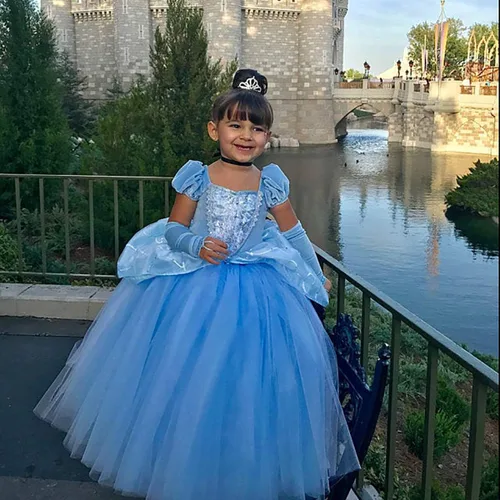 Vista 5 de SNDSHOP Disfraz de princesa Cenicienta para niñas pequeñas Halloween 2-11T