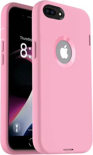 Vista 11 de ORIbox - Funda compatible con iPhone 7 Plus, compatible con iPhone 8 Plus, resistente a prueba de golpes, anticaída, funda transparente