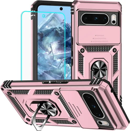 Vista 38 de HNHYGETE Funda para Pixel 6a con protector de pantalla HD, soporte giratorio de grado militar de 360° (resistente) a prueba de golpes para Google