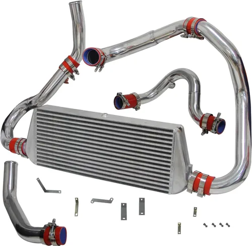 Vista 7 de Kit Intercooler Turbo Montaje Delantero para Subaru WRX STI Impreza GDA GDB 00-05 Negro