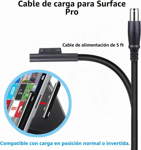 Vista 2 de Surface Pro - Cargador de coche para computadora portátil, 36 W, 12 V, 2.58 A, fuente de alimentación para Microsoft Surface Pro 3/4/5/6/Book/Go