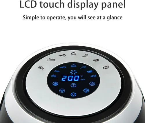 Vista 9 de Freidora de aire, horno eléctrico inteligente de 5 cuartos de galón sin aceite, freidora multifunción de gran capacidad de 1500 W con pantalla