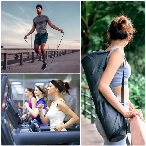 Vista 6 de Juego de entrenamiento de velocidad y agilidad, incluye 1 escalera de agilidad, 4 estacas de acero, 1 cinta para la cabeza deportiva, 1 cuerda