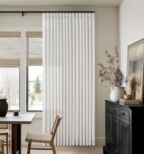 Vista 63 de TWODRAPES Cortinas de Lino Plisadas con Pinza Beige Blancas de 54 Pulgadas de Largo 2 Paneles para Comedor Cocina Dormitorio Plisadas Semi