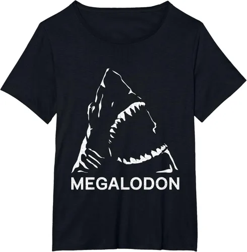 Vista 26 de Camiseta de paleontólogo prehistórico de tiburón gigante Megalodon, Negro