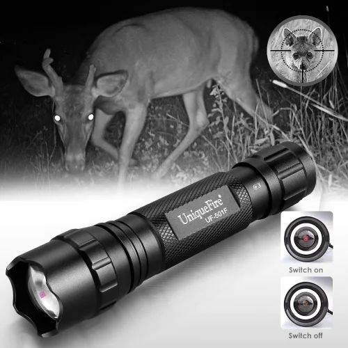Vista 8 de 501F Vcsel 850nm IR iluminador luces de la linterna para visión nocturna Zoomable infrarrojos linterna iluminador con control dual interruptor