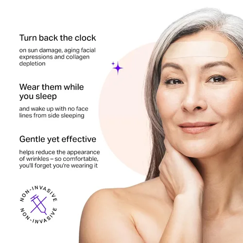 Vista 3 de Blumbody Parches antiarrugas para la frente, parches faciales antiarrugas para suavizar los ojos y las arrugas de la frente, cinta facial sin