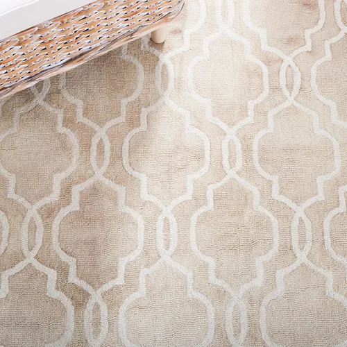 Vista 6 de SAFAVIEH Dip Dye Collection DDY539G - Alfombra decorativa de lana prémium hecha a mano con acuarela marroquí de 2 x 3 pies, color beige/marfil