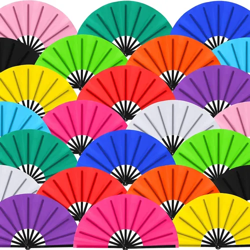 Vista 10 de Blulu 8 piezas de abanicos grandes plegables para baile en línea de 13 pulgadas, abanico en el suelo para baile en línea para mujeres y hombres