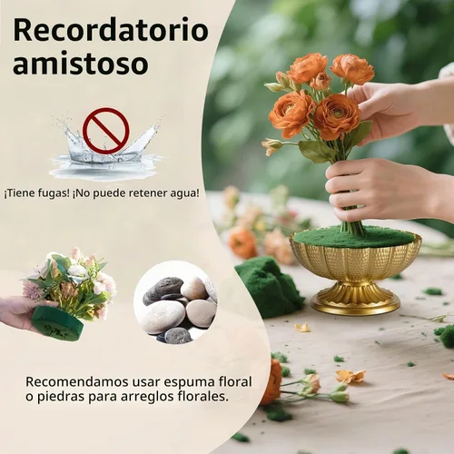 Vista 4 de NUPTIO Jarrones dorados pequeños para centros de mesa, metal, 3.7 pulgadas