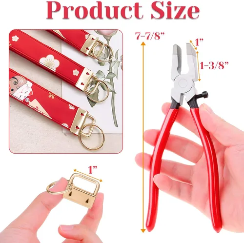 Vista 4 de shynek - 50 piezas de accesorios para llavero de 1 pulgada con herramienta de alicates para llavero y abrazadera de muñeca, Varios