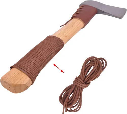 Vista 6 de Envoltura de mango de hacha de ajuste universal, cuerda encerada para hachas y hachas de campamento, guardia/envolturas de hacha barbuda vikinga