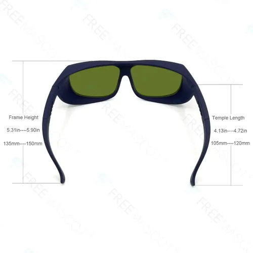 Vista 2 de FreeMascot Gafas de seguridad láser profesionales OD 8+ 190nm-450nm/800nm-1100nm de longitud de onda para luz láser típica de 405 nm, 445 nm, 808