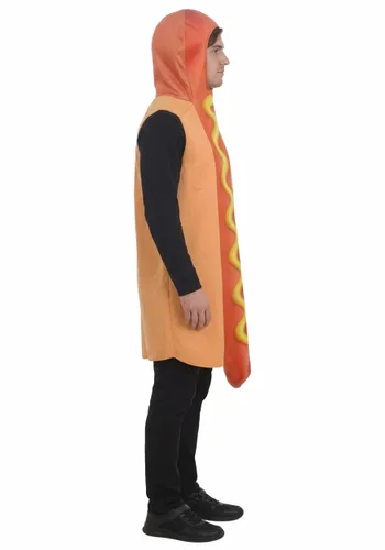 Vista 4 de Disfraz de Hotdog Para Adulto - Túnica Multicolor