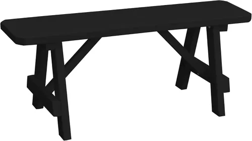 Vista 15 de Furniture Barn USA Pine - Banco tradicional de 2 pies, color negro