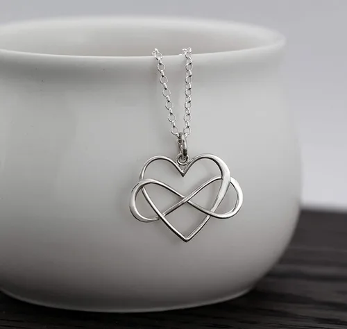 Vista 2 de A Charmed Impression Sterling Silver Infinity Heart Necklace - Unbiological Mother Daughter Adoption Gotcha Day Gift for Women