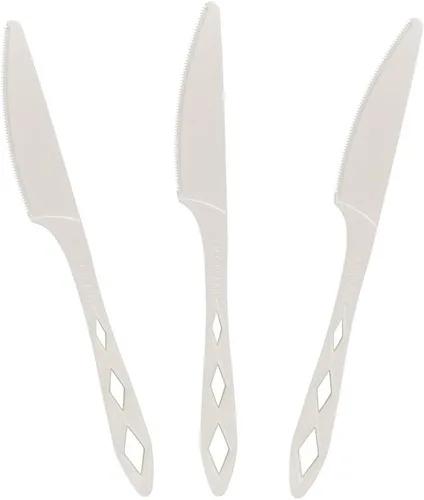 Vista 9 de Tenedores desechables CPLA 100% compostables (paquete de 100). Juego de cubiertos no plásticos. Cubiertos ecológicos, cubiertos blancos, utensilios