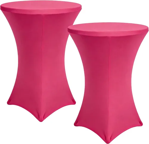Vista 17 de Fundas para mesa de cóctel, paquete de 2 manteles redondos de 32 x 43 pulgadas, color beige