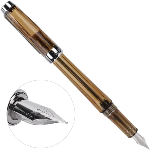 Vista 7 de TOPINCN Pluma estilográfica de gran capacidad Pluma de escritura de negocios transparente Suministros escolares de oficina Punta de 0.020 in Resina