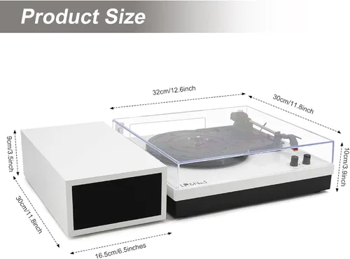 Vista 8 de LP&No.1 - Paquete de tocadiscos moderno con altavoces estéreo de estantería de doble potencia, preamplificador phono incorporado, transmisión por