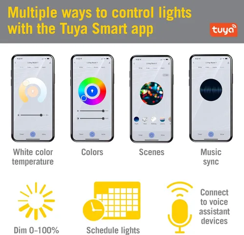 Vista 6 de Armacost Lighting Luces LED empotradas inteligentes Canless RGB+WW para nueva construcción, paquete de 4