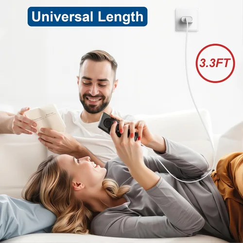 Vista 6 de Cargador de pared USB C delgado de 18 W y cable Carplay para iPhone 16/15 (paquete de 2 unidades de 3.3 pies) para iPhone 16 Pro Max/16 Plus/iPhone
