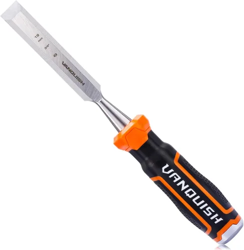 Vista 8 de VANQUISH Cuchillas biseladas Cincel de madera con tapa de acero llamativo para tallado de carpintería - 1 pulgada (4626)